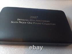 2007 Royal Mint Britannia 20th Anniversary Silver Proof 6 x £1 Coin Collection