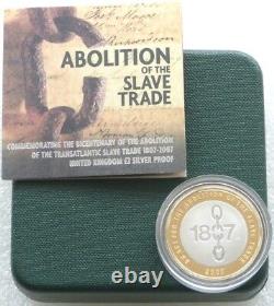 2007 Royal Mint Slave Trade 200th Anniv £2 Two Pound Silver Proof Coin Box Coa