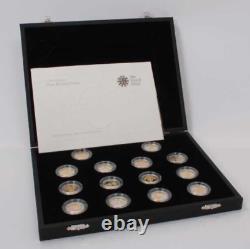 2008 Royal Mint 25th Anniversary Gold & Silver PROOF SET 14 COINS SILHOUETTE £1