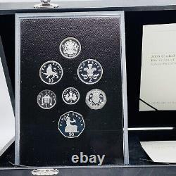 2008 Royal Mint Silver Proof 7 Coin Set UK Coinage Emblems Of Britain COA5011