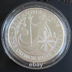 2008 SILVER PROOF £2 1oz BRITANNIA MINTAGE 2,500 complete