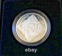 2008 Silver Piedfort Proof Queen Elizabeth I £5 Coin Box COA Royal Mint