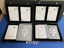 2008 Silver Proof Emblems & Royal Shield Of Arms Coin Sets, Royal Mint 14 Coins