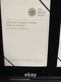 2008 Silver Proof Emblems & Royal Shield Of Arms Coin Sets, Royal Mint 14 Coins