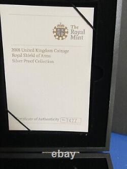 2008 Silver Proof Emblems & Royal Shield Of Arms Coin Sets, Royal Mint 14 Coins