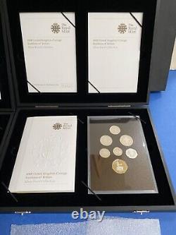 2008 Silver Proof Emblems & Royal Shield Of Arms Coin Sets, Royal Mint 14 Coins