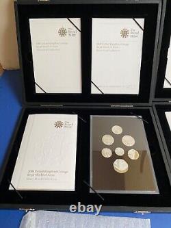 2008 Silver Proof Emblems & Royal Shield Of Arms Coin Sets, Royal Mint 14 Coins