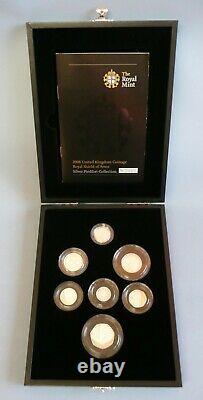 2008 Silver Proof Piedfort 7 coin Royal Shield of Arms set in Case with COA