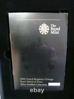 2008 Silver Proof Piedfort 7 coin Royal Shield of Arms set in Case with COA