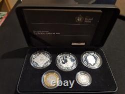 2008 UK FAMILY SILVER PROOF 5 COIN COLLECTION complete