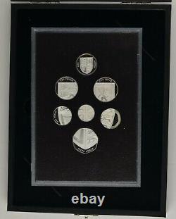 2008 UK ROYAL SHIELD OF ARMS SILVER PROOF COIN SET box/coa
