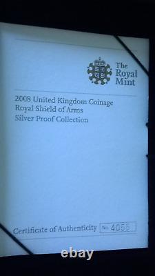 2008 United Kingdom Coinage Silver Proof Collection Royal Shield of Arms