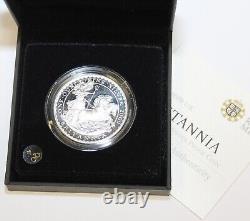 2009 1 Ounce Fine. 999 Silver Proof Britannia, Capsuled, Cased With Certificate