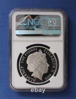 2009 Alderney Silver Proof £5 coin Mini Anniversary NGC Graded PF69 with COA