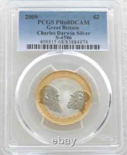 2009 Charles Darwin 200th Anniversary £2 Two Pound Silver Proof Coin PCGS PR68