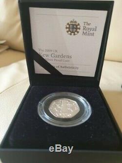 2009 Kew Gardens 50p Silver Proof coin Boxed & certificate Of Authenticity