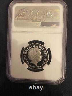 2009 RM Kew Gardens Piedfort 50p Fifty Pence Silver Proof Coin NGC PF69 Top Pop