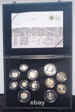 2009 Royal Mint Silver Proof 12 coin set collection with rare Kew Gardens 50p