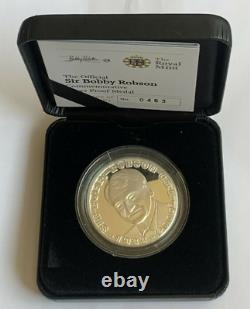2009 Sir Bobby Robson Official Solid 925 Sterling silver Proof Coin Complete