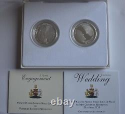 2010-2011 The Royal Engagement & Wedding Silver Proof 2 X £5 Coin Set COA BOX