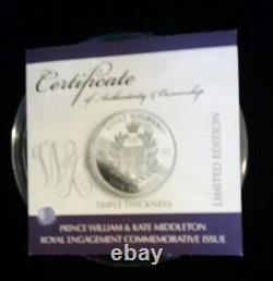 2010 TDC Royal Engagement Limited Edition Silver Proof Five Pounds coin COA