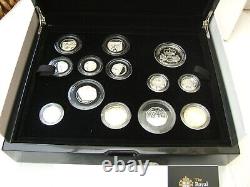 2010 Uk 13-coin Silver Proof Set. C/w Coa And Cased
