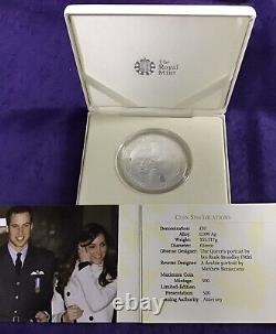 2010 William & Kate Engagement. 999 Silver Proof 5oz Alderney £10 Coin COA #5842