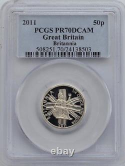 2011 Royal Mint Britannia 50p Fifty Pence Silver Proof Coin PCGS PR70 Britain UK