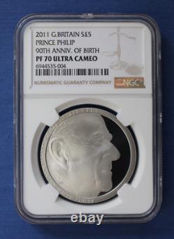 2011 Silver Proof £5 Crown coin Prince Philip NGC Graded PF70 Ultra Cameo