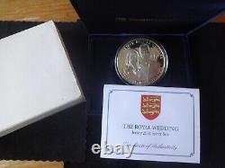 2011 Silver Proof 5oz Jersey £10 Coin Box + Coa Prince William & Kate Wedding