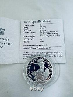 2012 Britannia £2 Silver Proof One Ounce 1oz Coin with Box & COA