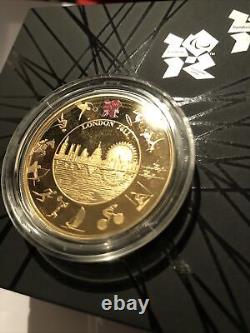 2012 London Olympic Games Silver Proof Royal Mint Gold Plated £5 Coin