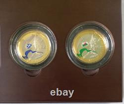 2012 Royal Mint Commonwealth Games Piedfort Silver Proof £2 coin set cased + COA