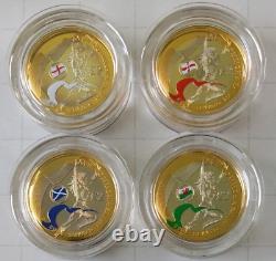 2012 Royal Mint Commonwealth Games Piedfort Silver Proof £2 coin set cased + COA