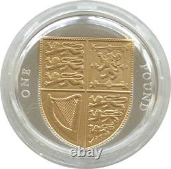 2012 Royal Mint Royal Shield of Arms £1 One Pound Silver Gold Proof Coin