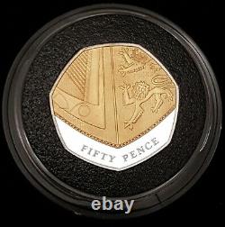 2012 Royal Mint Royal Shield of Arms 50p Fifty Pence Silver Gold Proof Coin