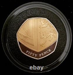 2012 Royal Mint Royal Shield of Arms 50p Fifty Pence Silver Gold Proof Coin