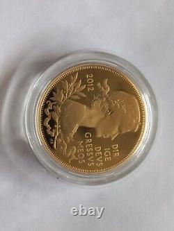 2012, The Queens Diamond Jubilee, UK £5 Gold Plated Silver Proof Coin