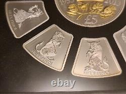 2013 Heraldry The Coronation. 925 Silver Proof Coin Set Queen's Beasts