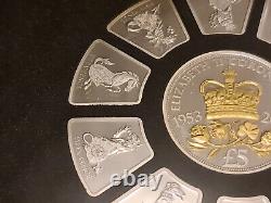 2013 Heraldry The Coronation. 925 Silver Proof Coin Set Queen's Beasts