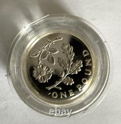 2013 Royal Mint Silver Proof Piedfort Icons England Floral £1 One Pound Coin COA