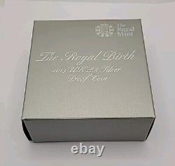 2013 Royal Mint The Royal Birth UK Silver Proof Five Pounds £5 coin Box & COA