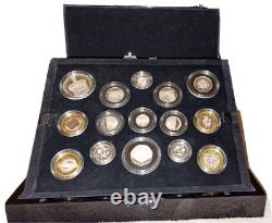 2013 Royal Mint UK Silver Proof Coin Collection Set 15 Coins BOX + COA