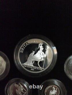 2013 Silver Britannia 5 Coin Silver Proof Set With COA