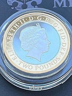 2013 Silver+ Gold PIEDFORT Proof £2 Coin Gold Guinea Royal Mint Two Pound