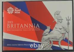 2013 Silver Proof Britannia 5 Coin Collection Complete