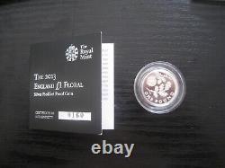 2013 Silver Proof Piedfort Icons Of A Nation £1 Floral Coin (England) with COA