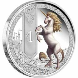 2013 Tuvalu Mythical Creatures UNICORN 1oz Silver Proof Coin Perth Mint