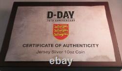 2014 D-Day 70th Anniversary 10oz Silver Proof Jersey £50 Coin in Box/COA