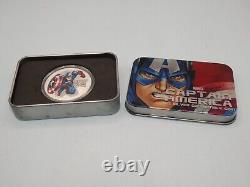 2014 Niue $2 Silver Proof 1oz Marvel Coin Captain America